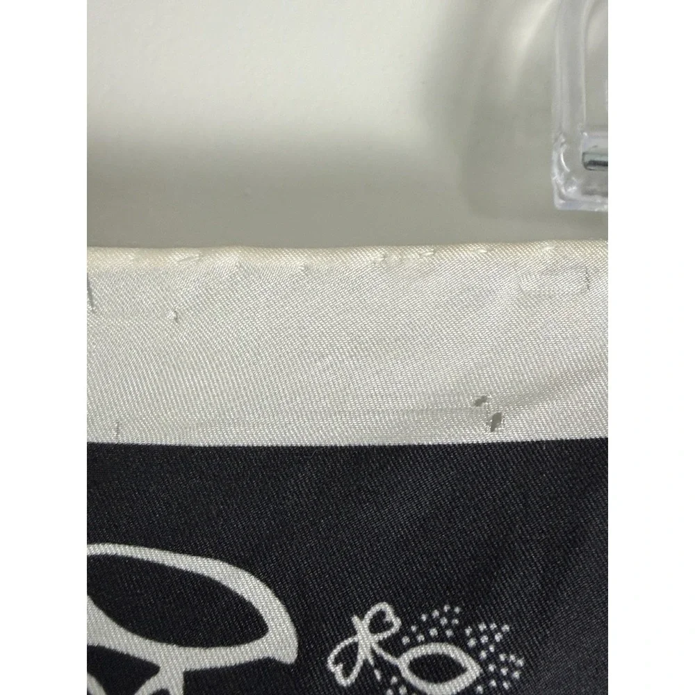 Rebecca Minkoff Scarf Pure Silk Black Paisley Bandanna Print pattern SZ 32